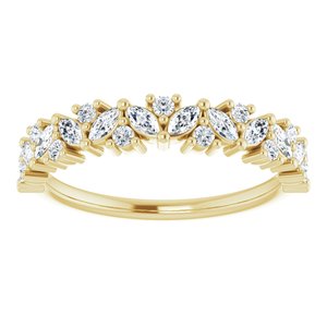 14K Yellow 1/2 CTW Natural Diamond Tilted Marquise Anniversary Band - BN & CO JEWELRY