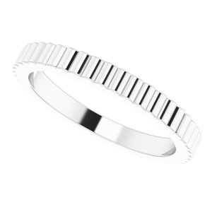 14K White 2.5 mm Grooved Band Size 7 - BN & CO JEWELRY
