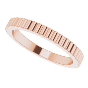 14K Rose 2.5 mm Grooved Band Size 7 - BN & CO JEWELRY