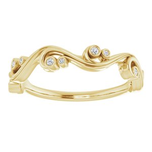 14K Yellow .05 CTW Natural Diamond Sculptural Anniversary Band - BN & CO JEWELRY