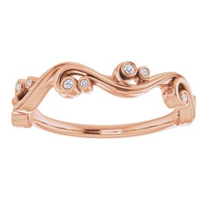 14K Rose .05 CTW Natural Diamond Sculptural Anniversary Band - BN & CO JEWELRY