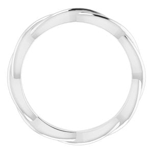 14K White 2.2 mm Woven-Design Band Size 5.5 - BN & CO JEWELRY