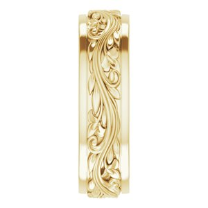 14K Yellow 7 mm Sculptural Band - BN & CO JEWELRY