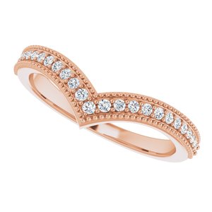 14K Rose 1/6 CTW Diamond Stackable "V" Ring - BN & CO JEWELRY