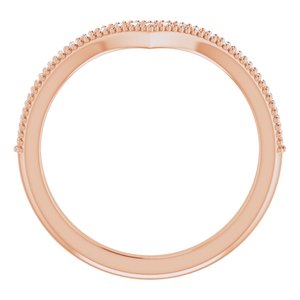 14K Rose 1/6 CTW Diamond Stackable "V" Ring - BN & CO JEWELRY