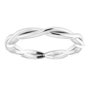 14K White 2.2 mm Woven-Design Band Size 5.5 - BN & CO JEWELRY