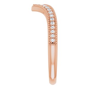 14K Rose 1/6 CTW Diamond Stackable "V" Ring - BN & CO JEWELRY