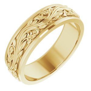 14K Yellow 7 mm Sculptural Band - BN & CO JEWELRY