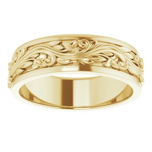 14K Yellow 7 mm Sculptural Band - BN & CO JEWELRY