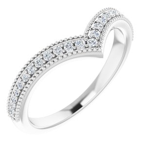14K White 1/6 CTW Diamond Stackable "V" Ring - BN & CO JEWELRY