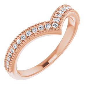 14K Rose 1/6 CTW Diamond Stackable "V" Ring - BN & CO JEWELRY
