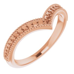14K Rose 1/6 CTW Diamond Stackable "V" Ring - BN & CO JEWELRY