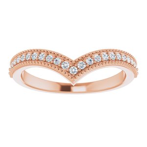 14K Rose 1/6 CTW Diamond Stackable "V" Ring - BN & CO JEWELRY