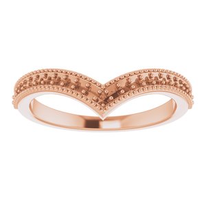 14K Rose 1/6 CTW Diamond Stackable "V" Ring - BN & CO JEWELRY