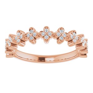 14K Rose 1/6 CTW Diamond Stackable Clover Ring - BN & CO JEWELRY