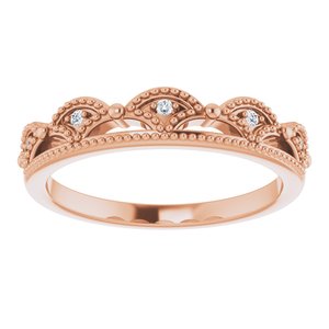 14K Rose .04 CTW Diamond Crown Ring - BN & CO JEWELRY