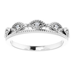 Sterling Silver .04 CTW Diamond Crown Ring - BN & CO JEWELRY