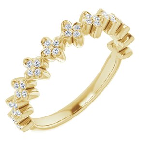 14K Yellow 1/6 CTW Diamond Stackable Clover Ring - BN & CO JEWELRY