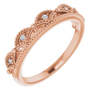 14K Rose .04 CTW Diamond Crown Ring - BN & CO JEWELRY