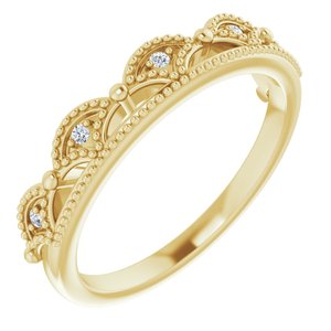 14K Yellow .04 CTW Diamond Crown Ring - BN & CO JEWELRY
