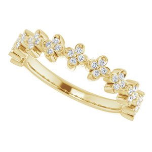 14K Yellow 1/6 CTW Diamond Stackable Clover Ring - BN & CO JEWELRY