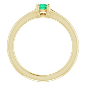 14K Yellow Natural Emerald Youth Solitaire Ring - BN & CO JEWELRY