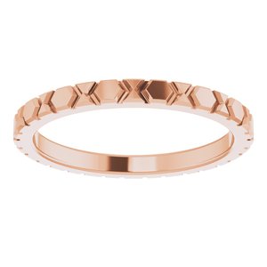14K Rose 2 mm Geometric Band Size 7 - BN & CO JEWELRY