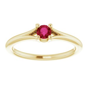 14K Yellow Natural Ruby Youth Solitaire Ring - BN & CO JEWELRY
