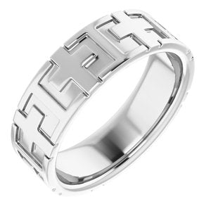 14K White 7 mm Cross Band - BN & CO JEWELRY