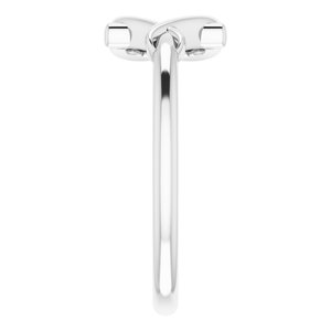 Sterling Silver Cross with Heart Youth Ring - BN & CO JEWELRY