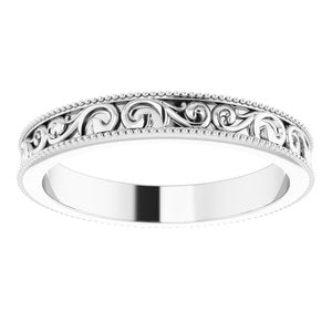 14K White 4 mm Sculptural-Inspired Band Size 9 - BN & CO JEWELRY