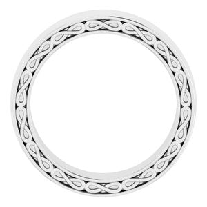 14K White 6 mm Infinity-Inspired Band Size 8.5 - BN & CO JEWELRY