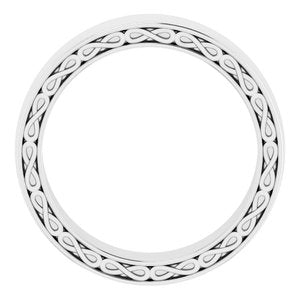 14K White 6 mm Infinity-Inspired Band Size 10 - BN & CO JEWELRY