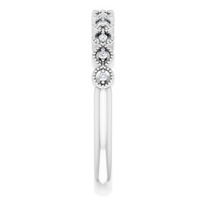 14K White .04 CTW Diamond Band - BN & CO JEWELRY