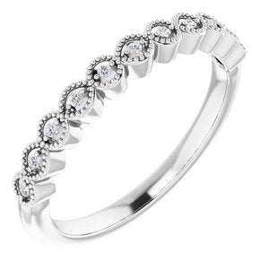 14K White .04 CTW Diamond Band - BN & CO JEWELRY