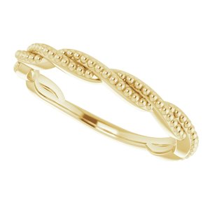 14K Yellow Stackable Twisted Beaded Ring - BN & CO JEWELRY