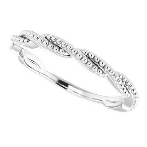 Sterling Silver Stackable Twisted Beaded Ring - BN & CO JEWELRY