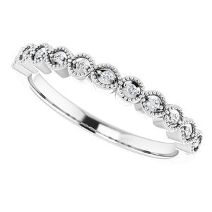 14K White .04 CTW Diamond Band - BN & CO JEWELRY