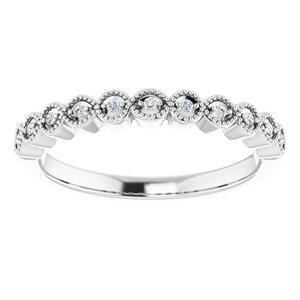 14K White .04 CTW Diamond Band - BN & CO JEWELRY
