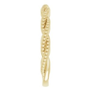 14K Yellow Stackable Twisted Beaded Ring - BN & CO JEWELRY