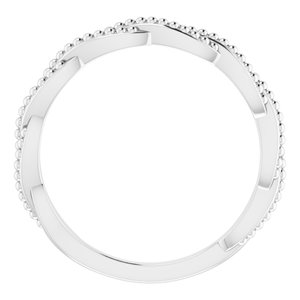 14K White Stackable Twisted Beaded Ring - BN & CO JEWELRY