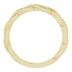 14K Yellow Stackable Twisted Beaded Ring - BN & CO JEWELRY
