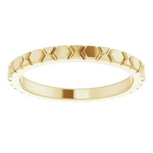 14K Yellow 2 mm Geometric Band Size 6 - BN & CO JEWELRY