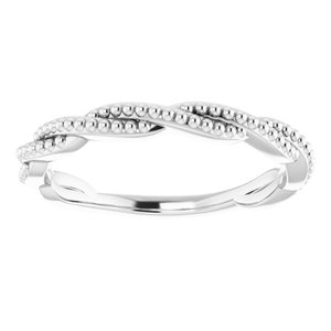 Sterling Silver Stackable Twisted Beaded Ring - BN & CO JEWELRY
