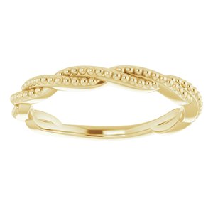 14K Yellow Stackable Twisted Beaded Ring - BN & CO JEWELRY