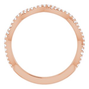 14K Rose 1/8 CTW Diamond Band for 6.5 mm Round Ring - BN & CO JEWELRY