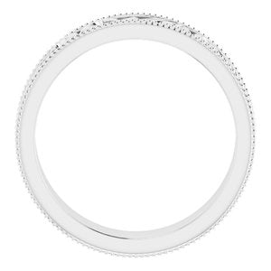 14K White 5 mm Scroll Band with Milgrain Size 8 - BN & CO JEWELRY