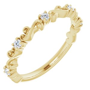 14K Yellow 1/6 CTW Natural Diamond Sculptural Anniversary Band - BN & CO JEWELRY