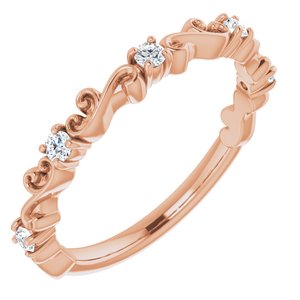 14K Rose 1/6 CTW Natural Diamond Sculptural Anniversary Band - BN & CO JEWELRY