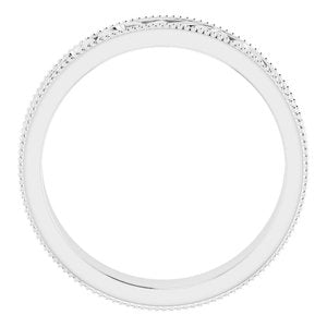 14K White 5 mm Scroll Band with Milgrain Size 8.5 - BN & CO JEWELRY